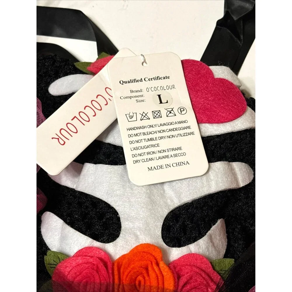 O'Cocolour Girls' Tutu Tulle & Knit Skeleton Costume‎ Halloween SZ Large(5-7yrs)